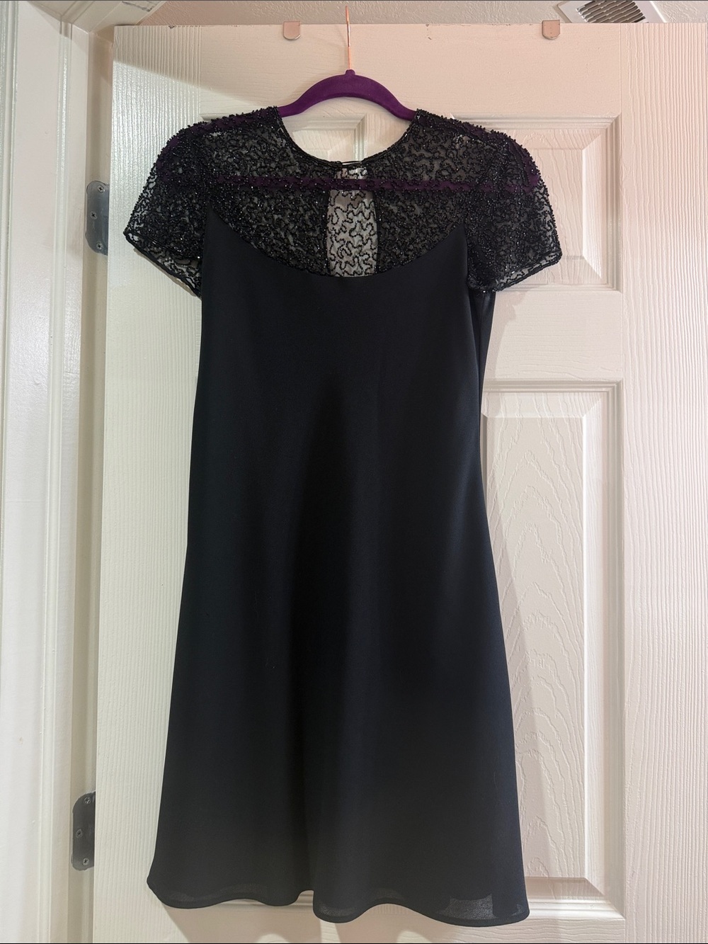 Laundry By Shelli Segal Black Lace Yoke Mini Dress